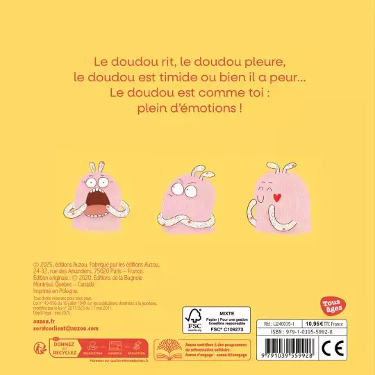 Miniature : livre les émotions du doudou