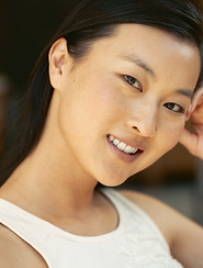 Content Woman Client Smiling and Happy