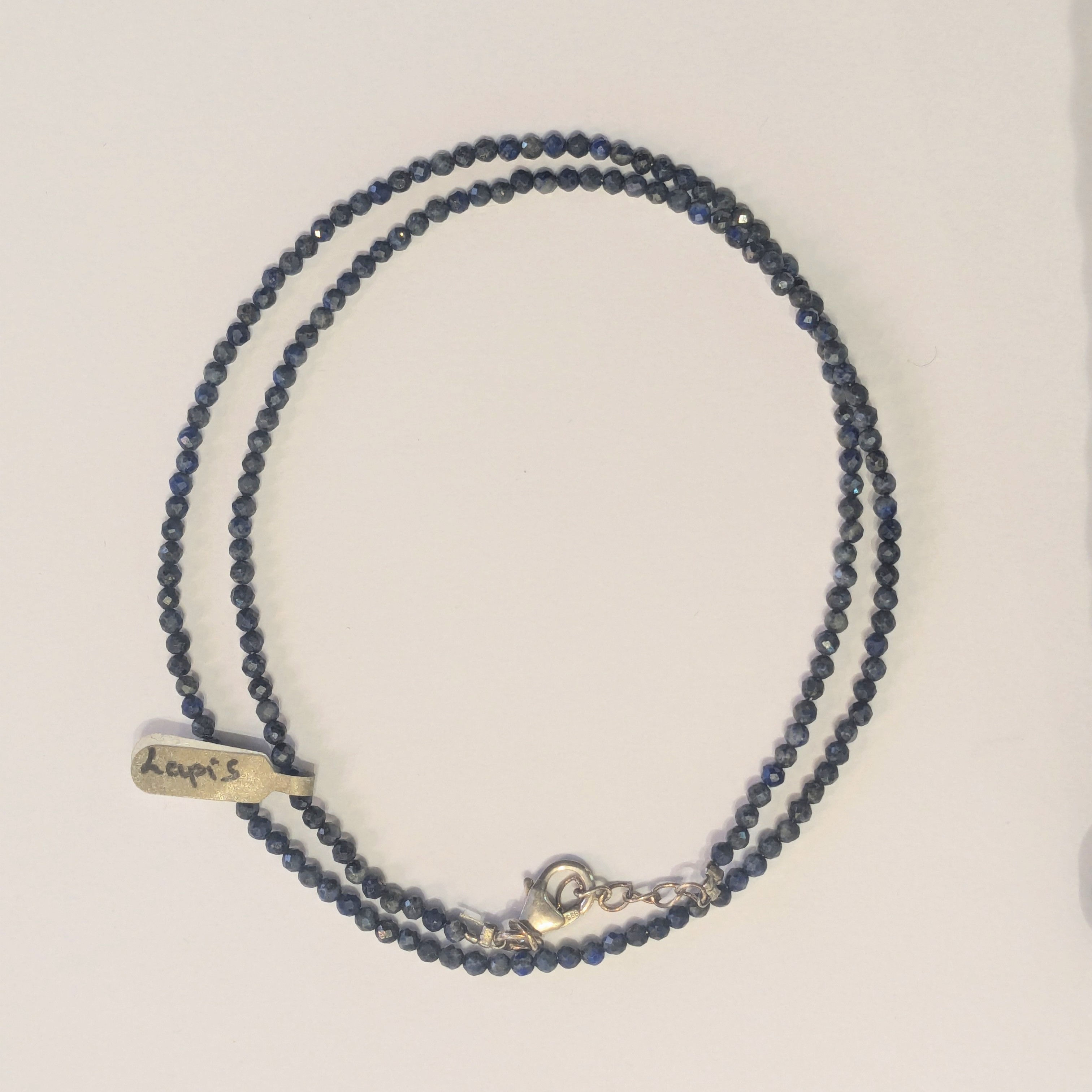 Lapis Necklace 1mm Beads 