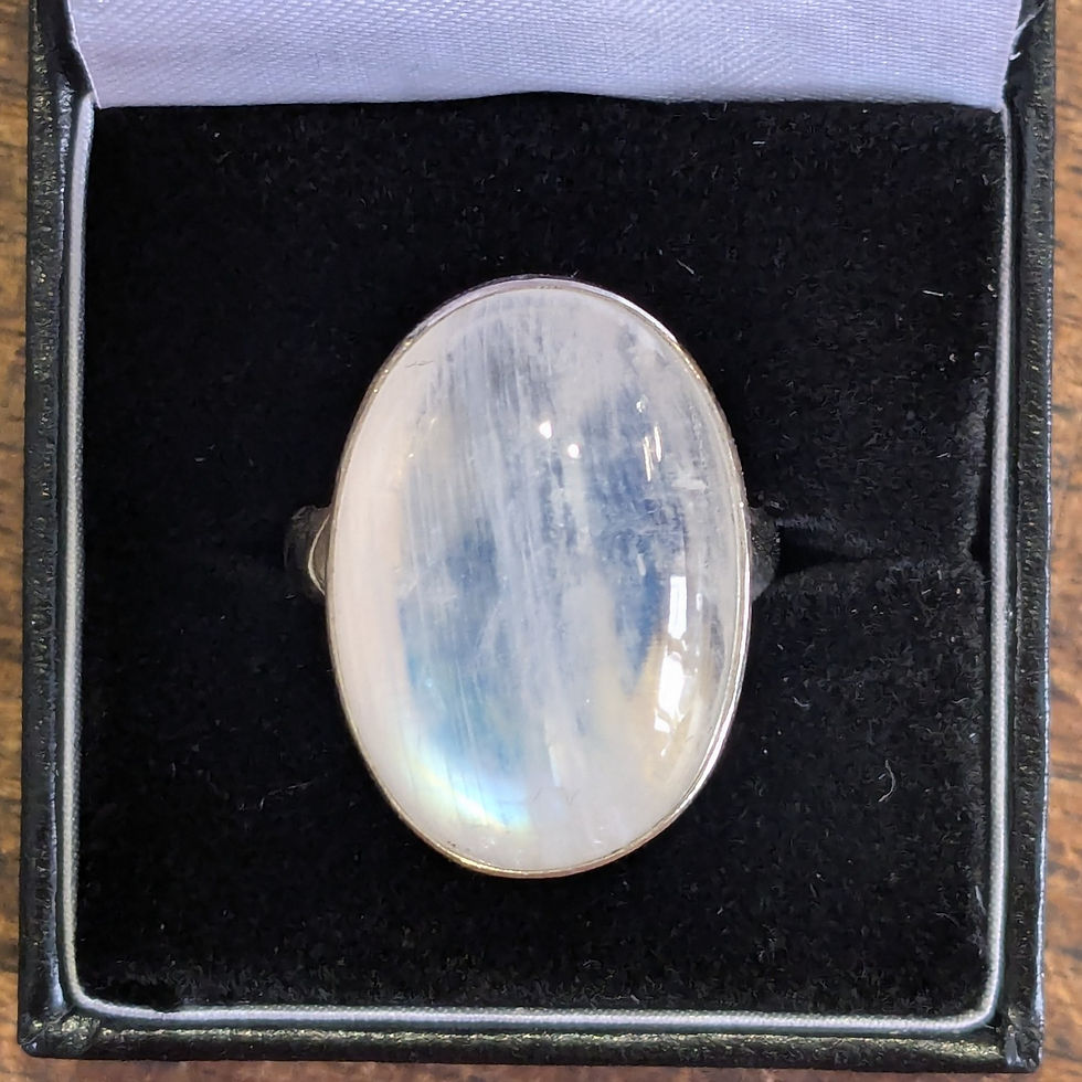 Thumbnail: Oval Cab Moonstone Ring - Size T1/2