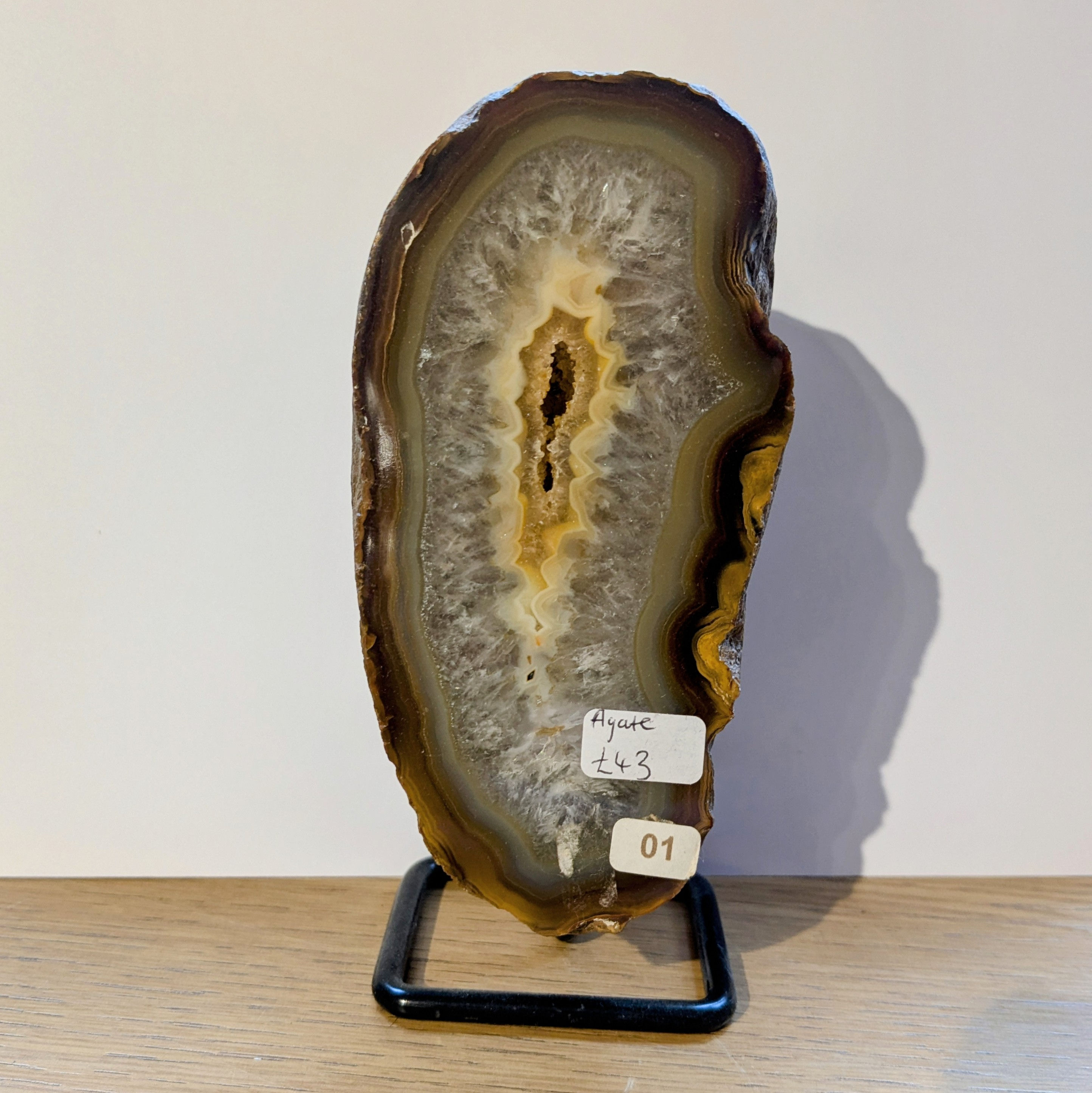 Agate Geode on stand