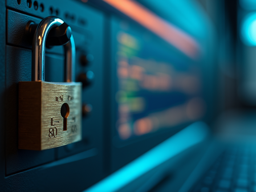 Close-up view of a secured lock on a computer