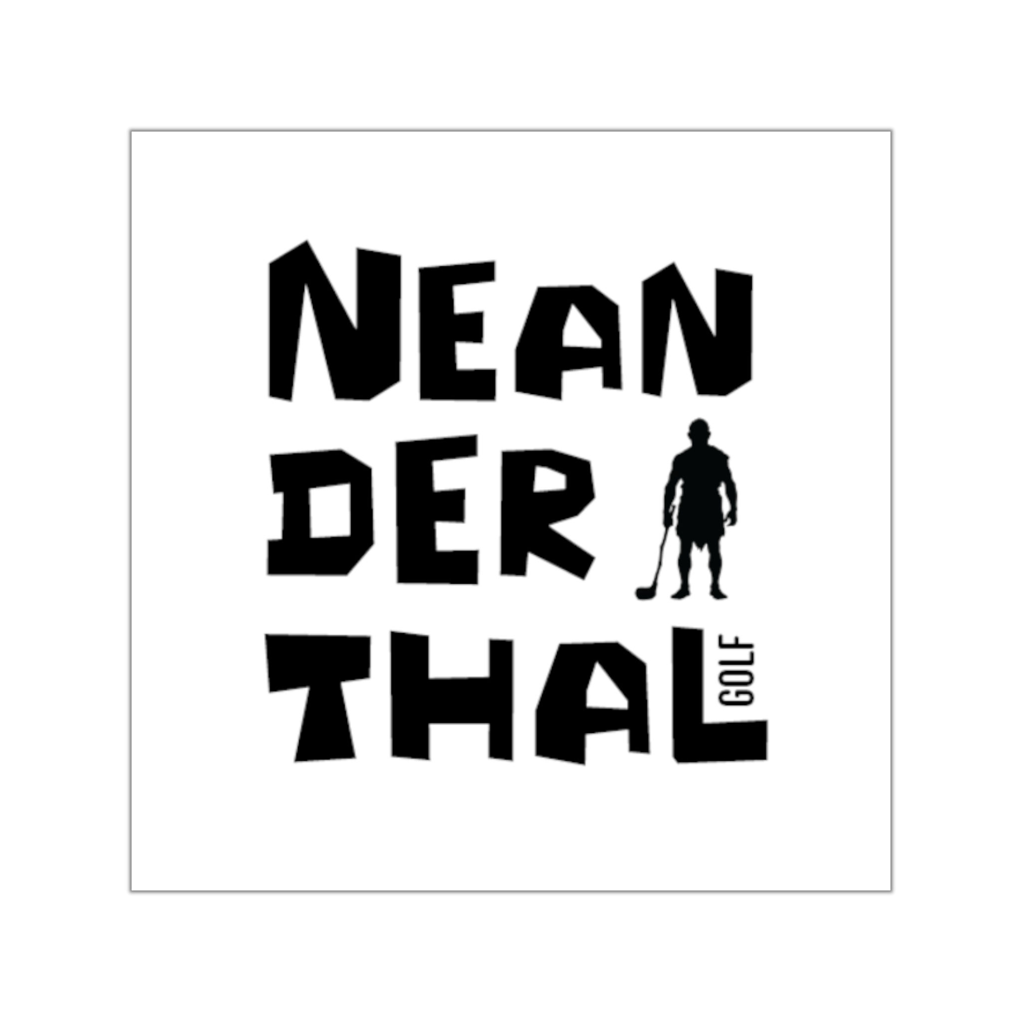 Neanderthal Golf Square Vinyl Sticker