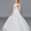 Thumbnail: Elegant Deep Square V-Neckline 3/4 Sleeve Ballgown Wedding Dress