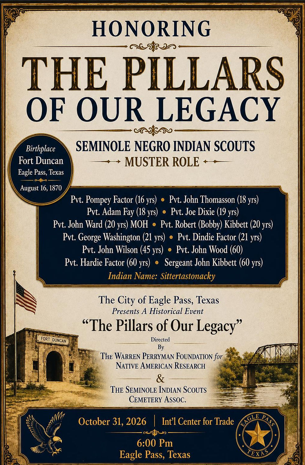 Honoring the "Pillars of Our Legacy" Eagle Pass, Texas
