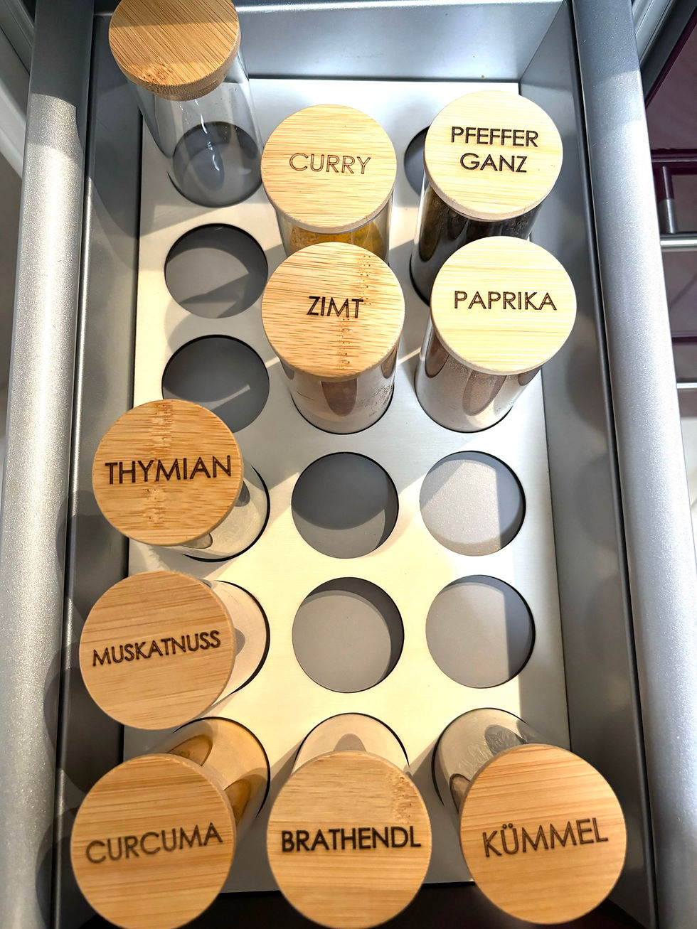 Einlegeboden für Gewürzgläser