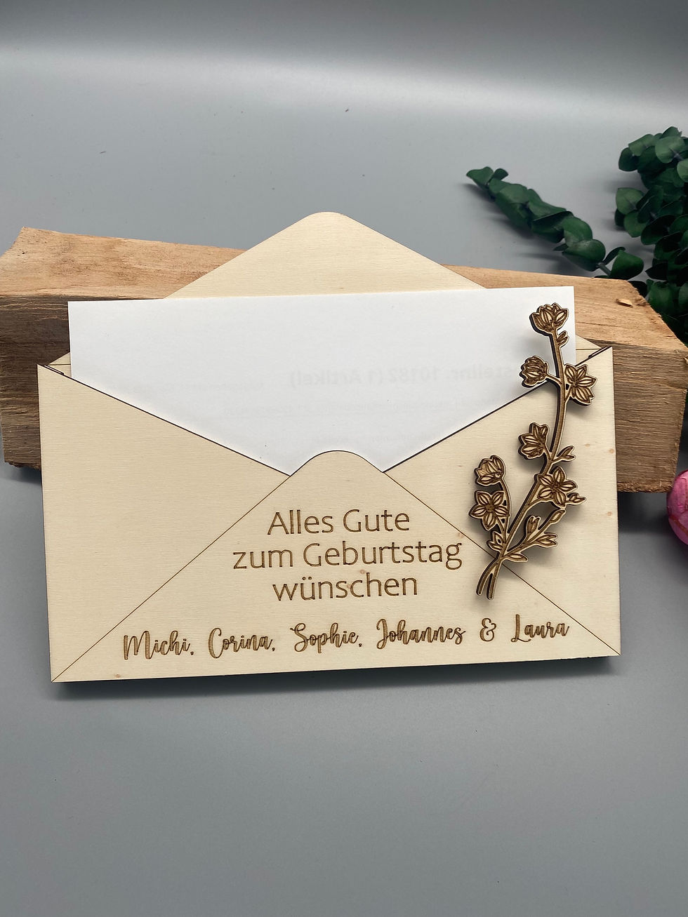 Miniaturbild: Holz Kuvert „Geburtstag“