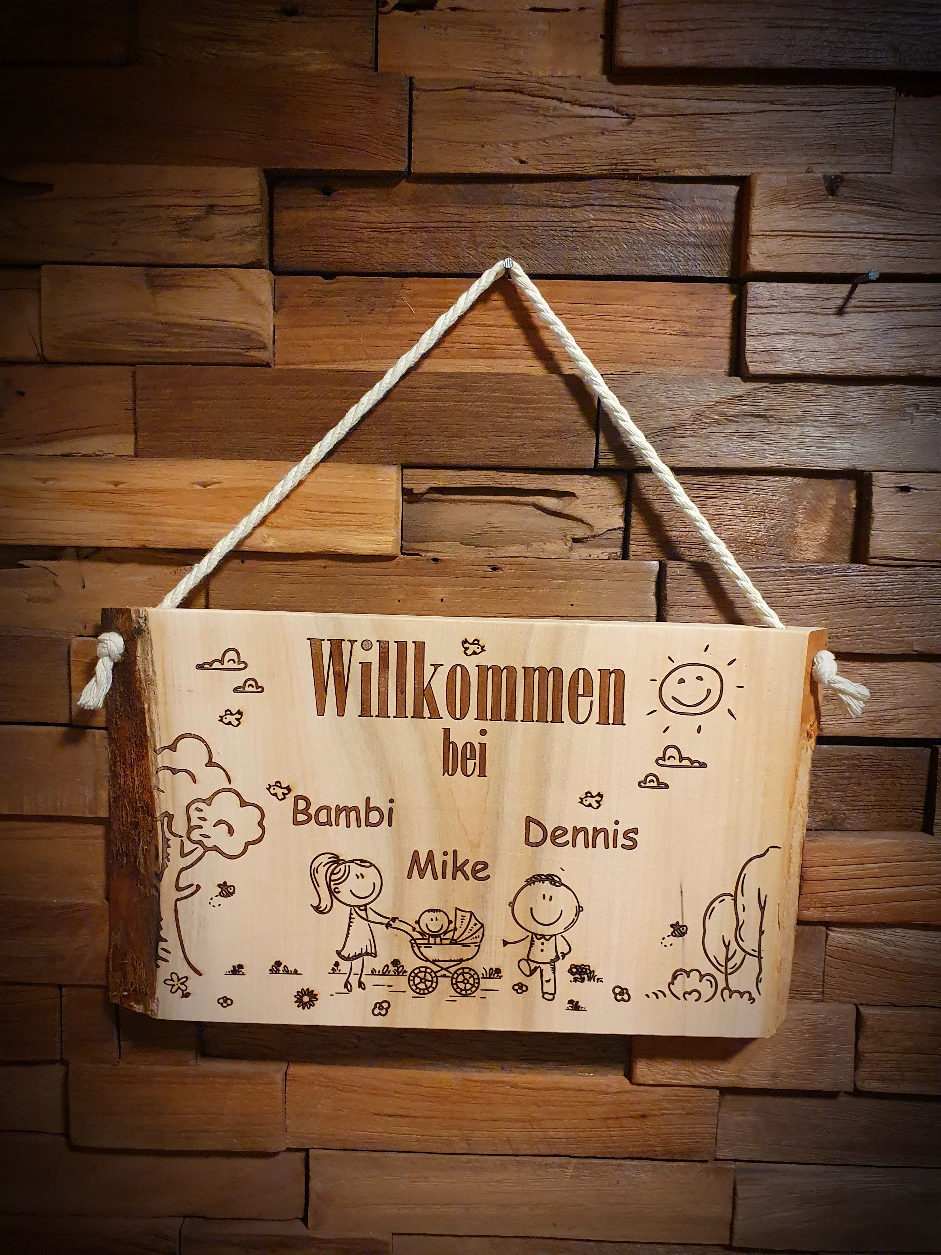 Willkommensschild Holz