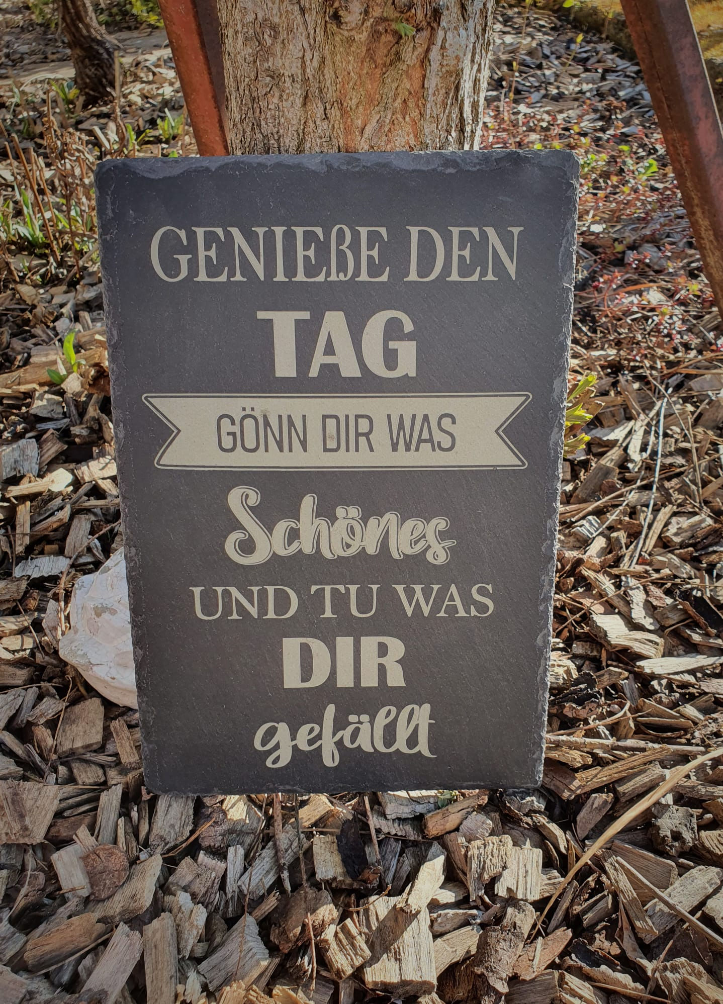 Schieferbild „gönn dir was“