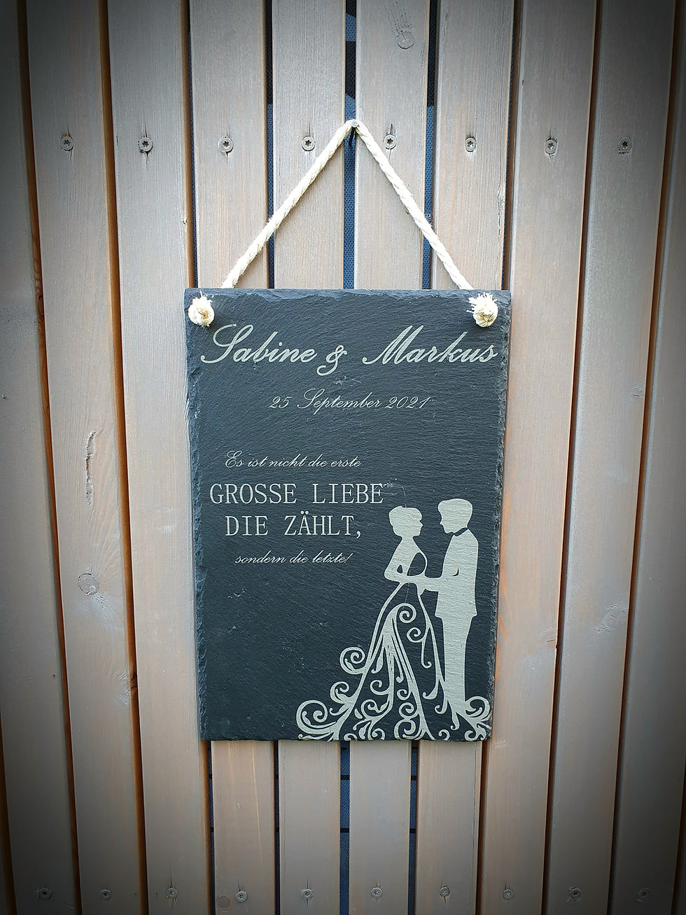 Miniaturbild: Schiefertafel "Hochzeit"