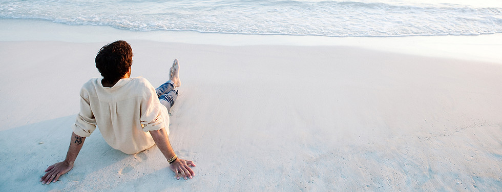 Man Relaxing on Beach