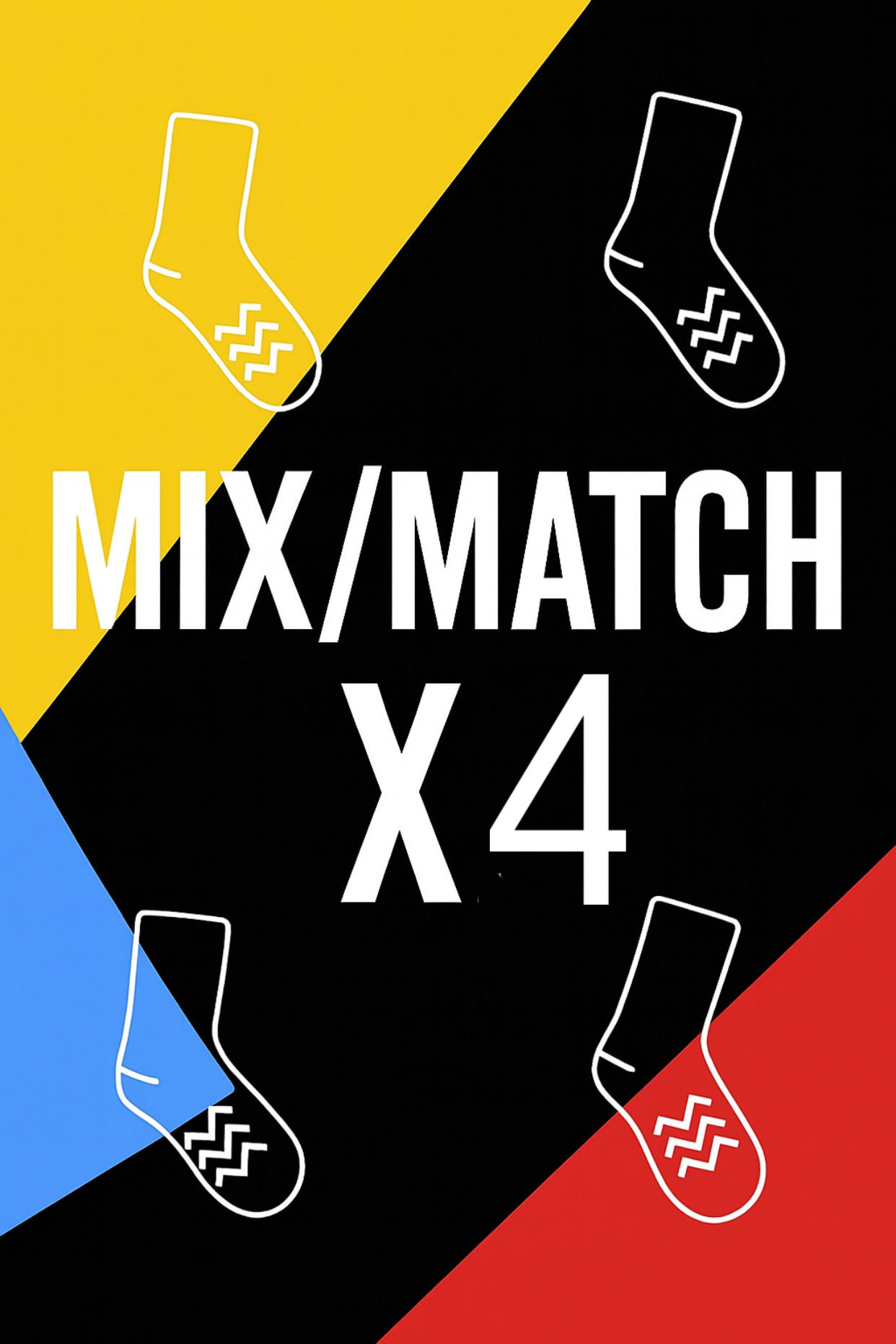 Hysoxs Racing Grip Socks Mix & Match x4