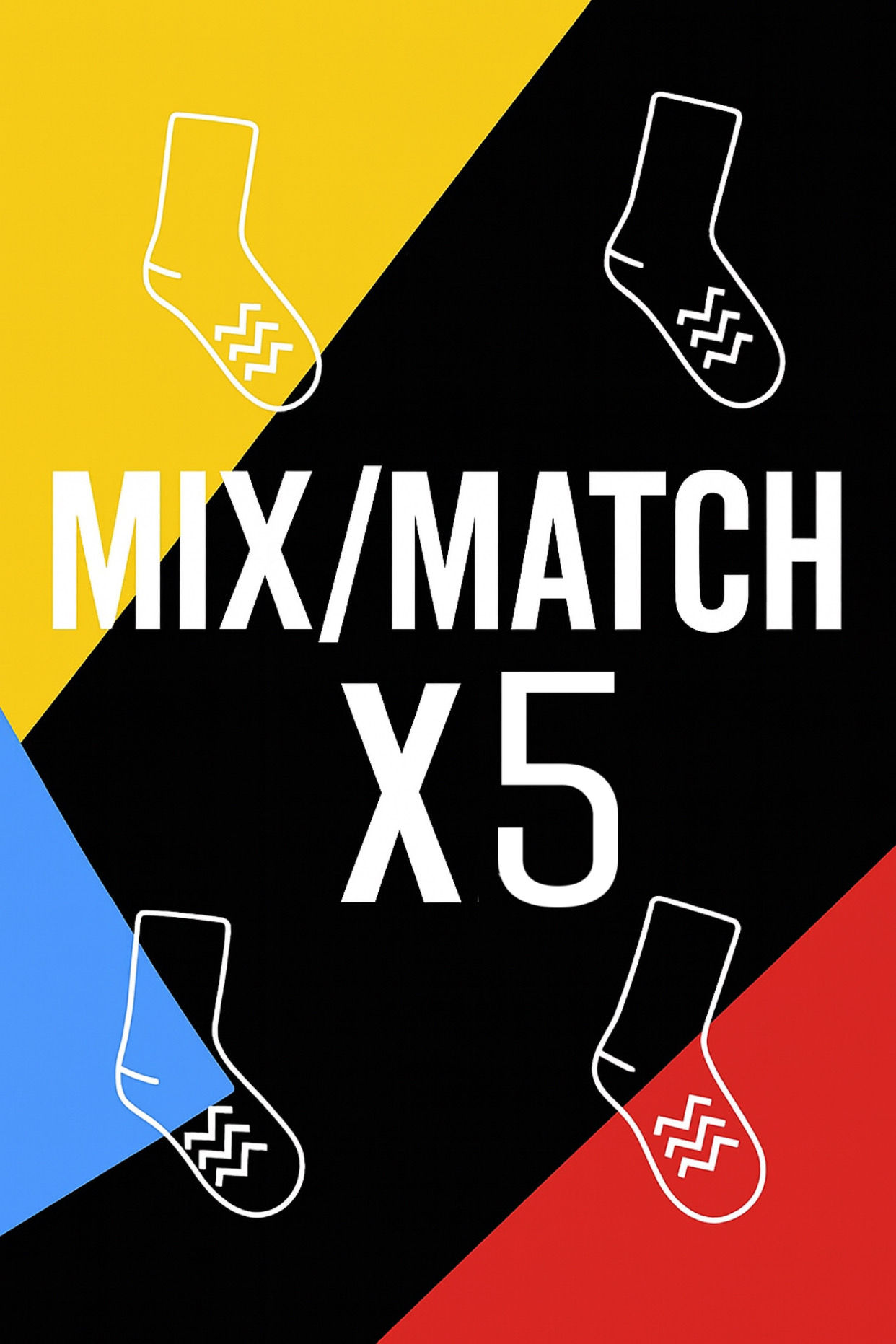 Hysoxs Racing Grip Socks Mix & Match x5