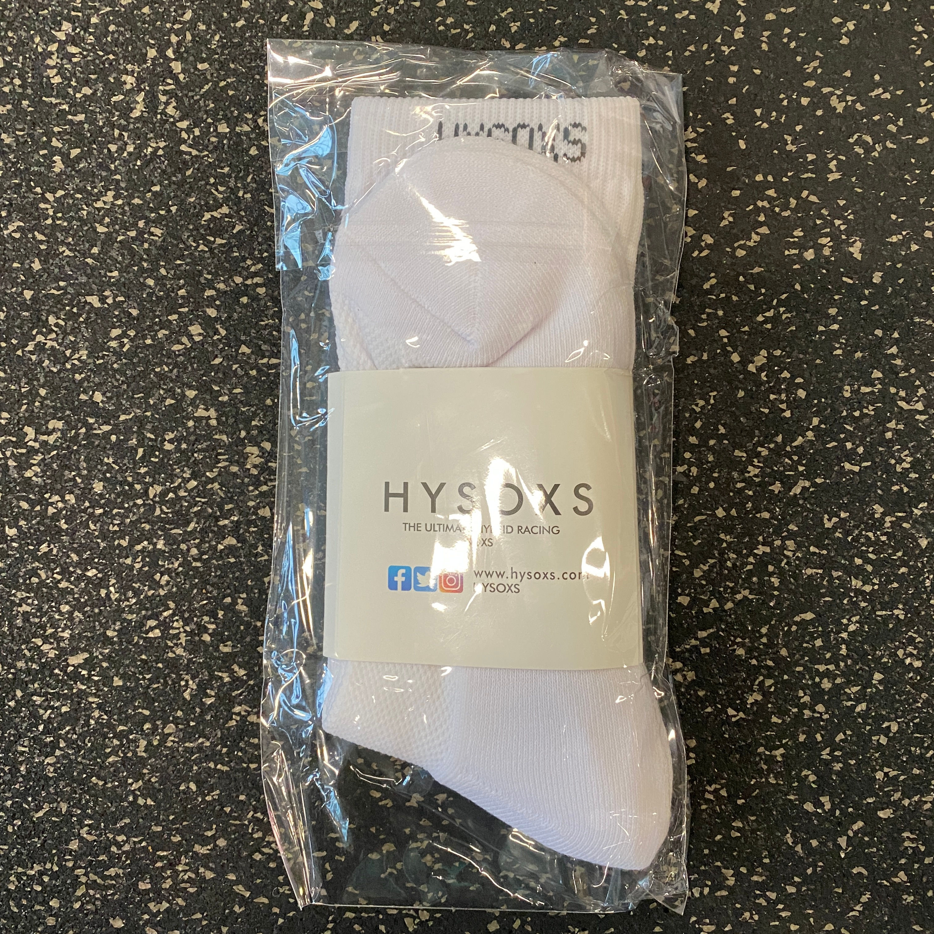 Limited Edition Hysoxs Racing Non-Grip Socks| White.