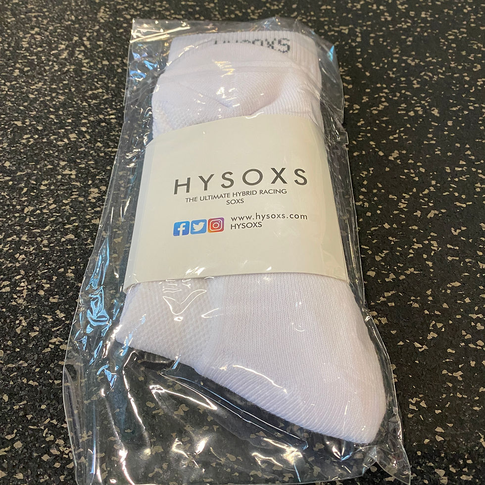 Thumbnail: Limited Edition Hysoxs Racing Non-Grip Socks| White.