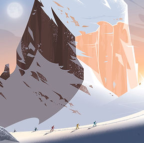 Détail texturé de montagne – affiche Pierra Menta design nostalgique