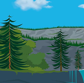 Détail texturé de sapins – affiche rétro Cirque de Saint Même