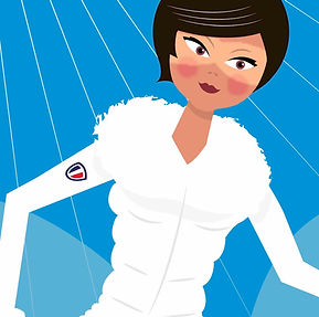Focus sur illustration skieuse minimaliste