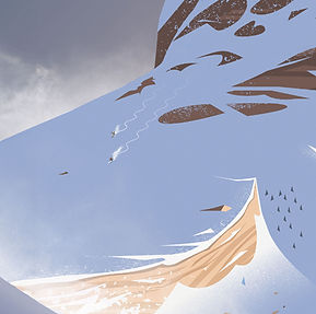 Illustration Chartreuse – détail sur les skieurs