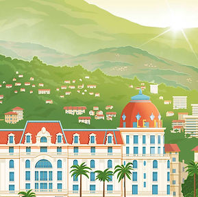 Le negresco à Nice – Gros plan issu de l'affiche vintage
