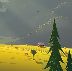 Extrait visuel d’un paysage typique – affiche Charmant Som