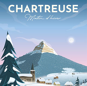 Zoom sur Chamechaude – Poster de Chartreuse en hiver