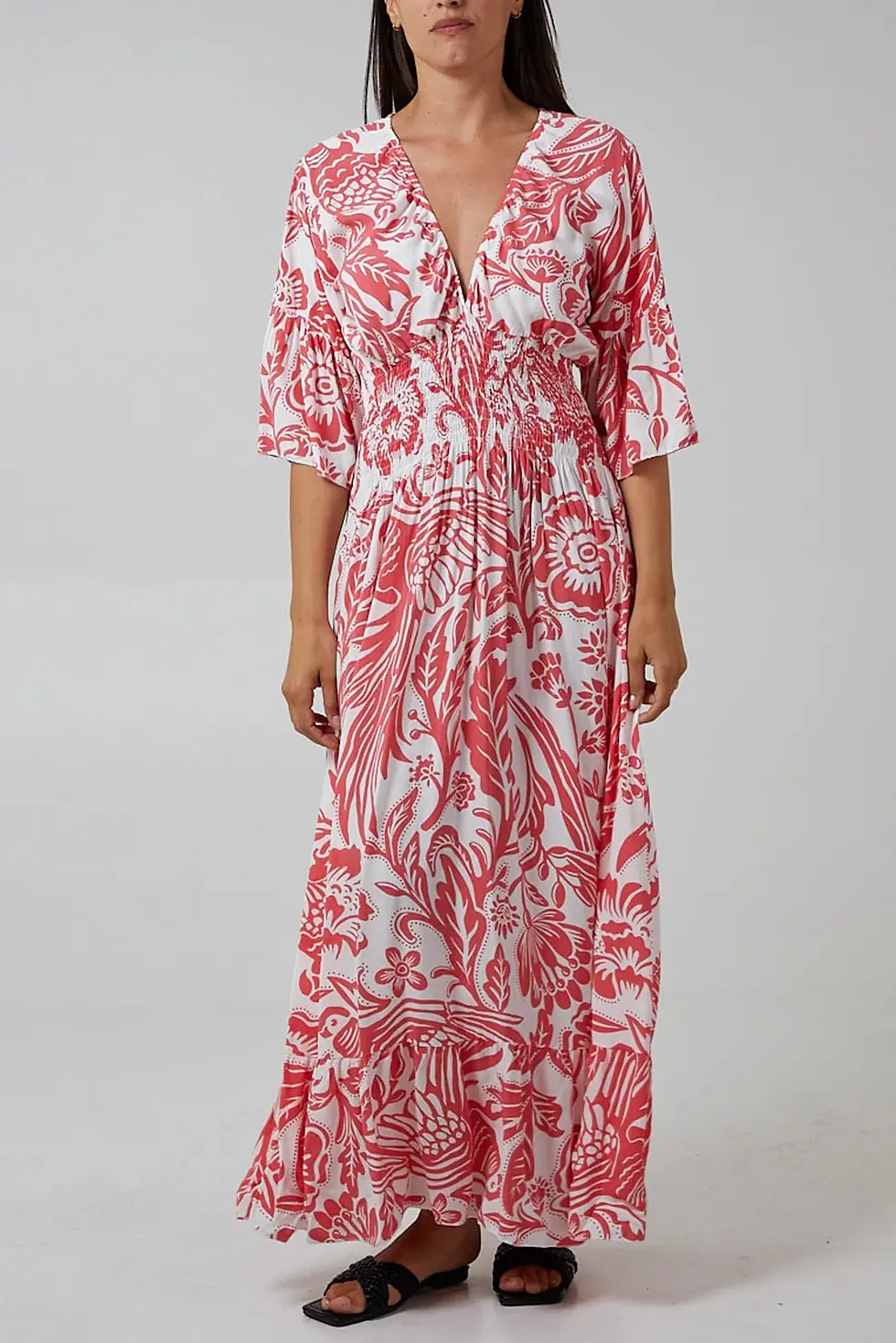 Thumbnail: Shirred floral (MAGIC) waist maxi dress