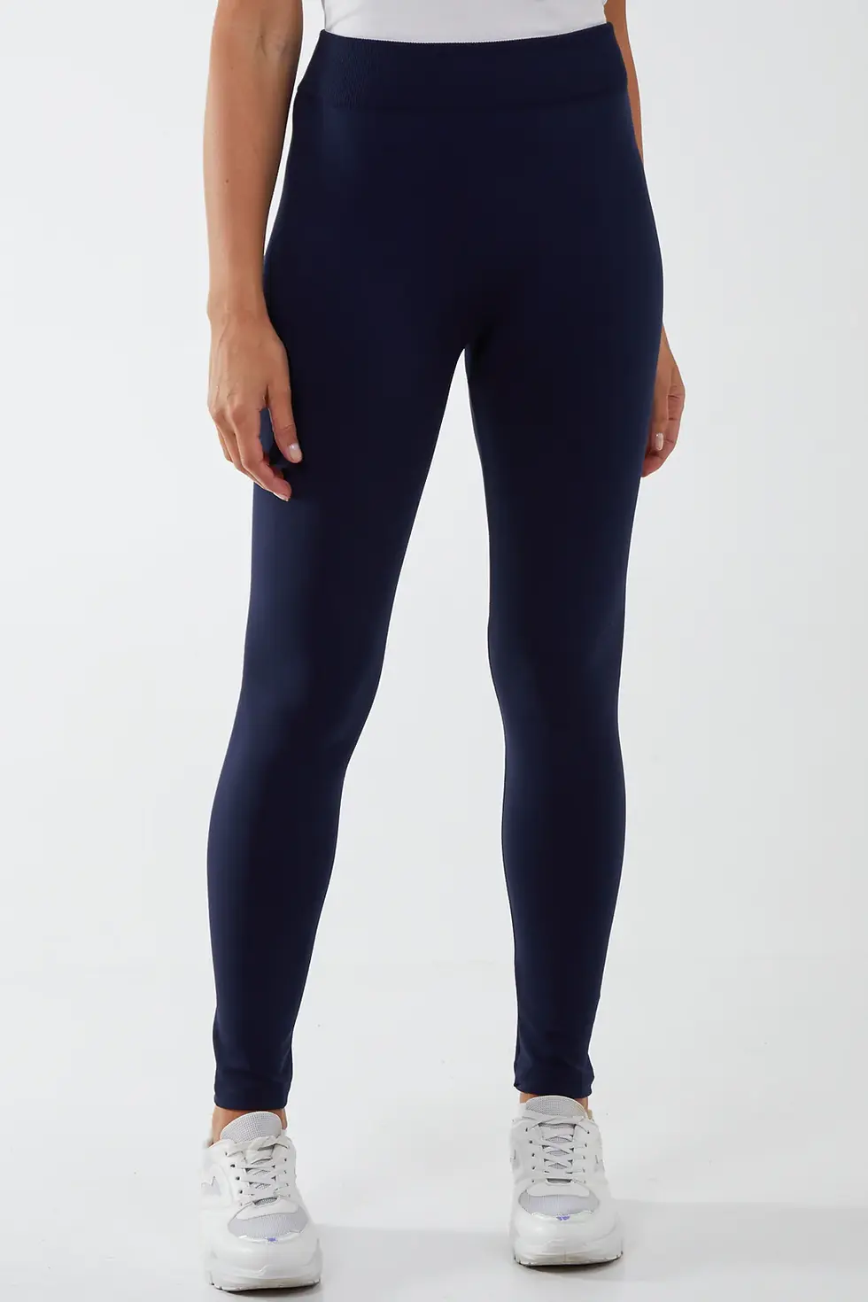 Thumbnail: Plain fleece lined leggings (navy or black)