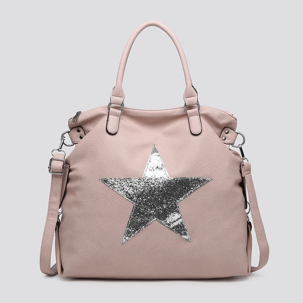 Faux leather large star bag