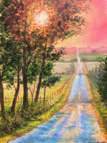 真作　大型絵画 直筆水彩画 COUNTRY JEWEL by PAT BREY Country Road” Giclee Print | Heather Katrinia Art