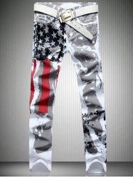 Casual Colorful Printing Zip Fly Straight Legs Men