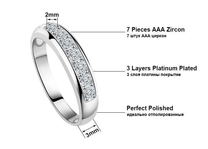 Thumbnail: Luxury Austrian Zircon Platinum Plated Ring
