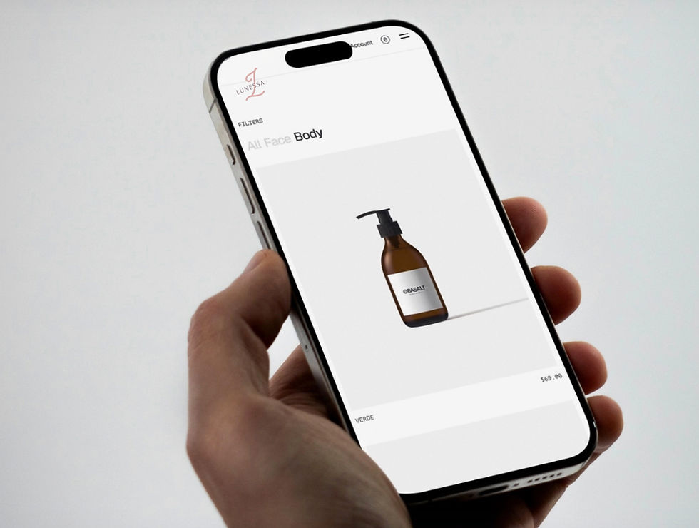 Hand holding phone showing 'Salt Track Body' product