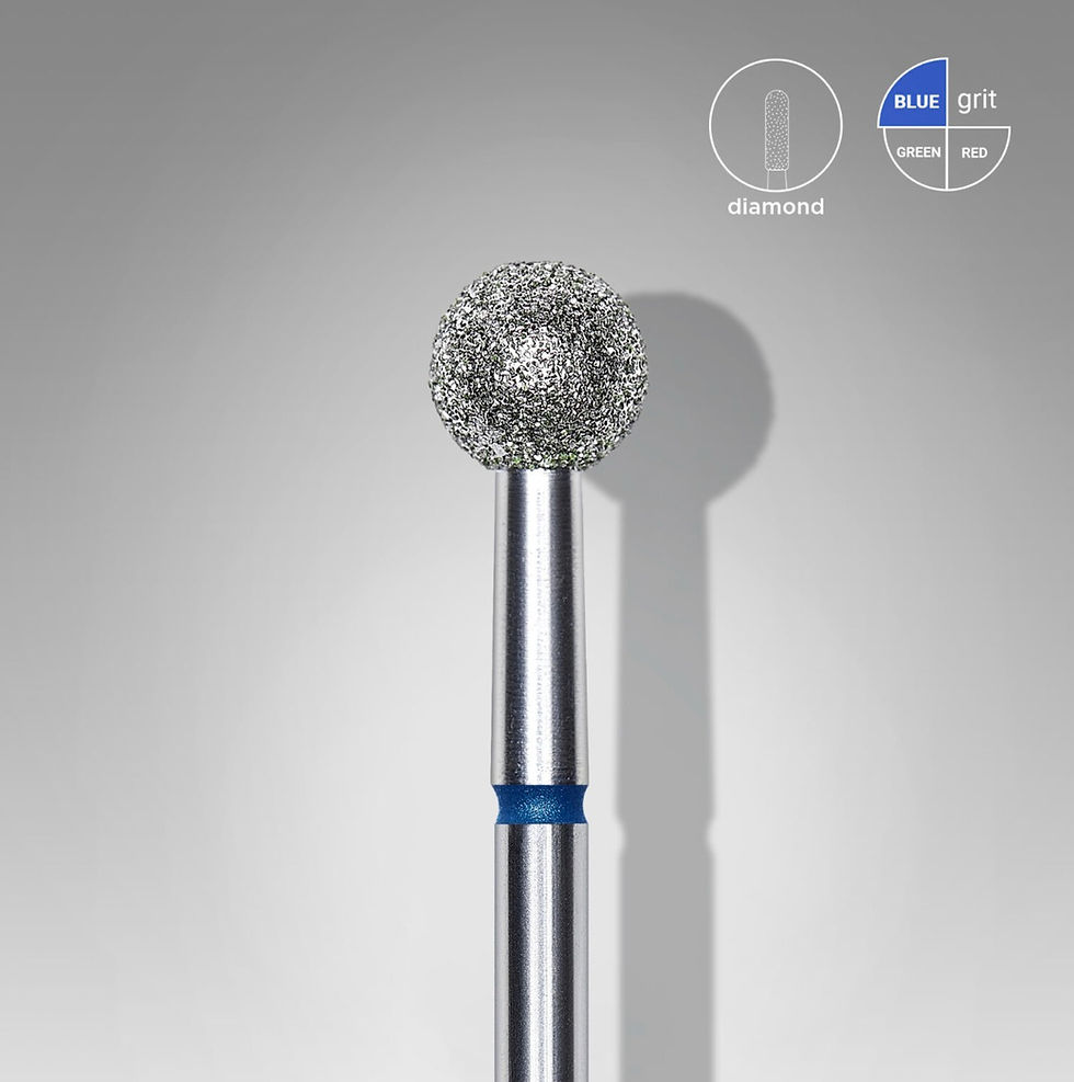 Diamond Nail Drill Bit, "Ball", Blue, Head Diameter 5 mm