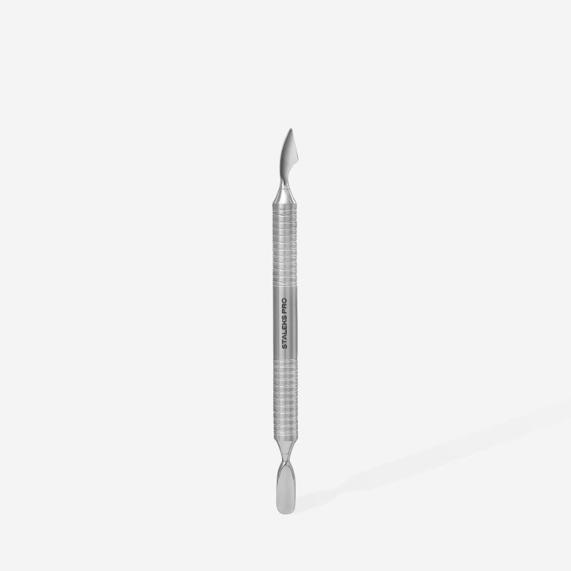 الصورة المصغرة: Staleks - Hollow manicure pusher EXPERT 100 TYPE 3 (rounded pusher + cleaner)