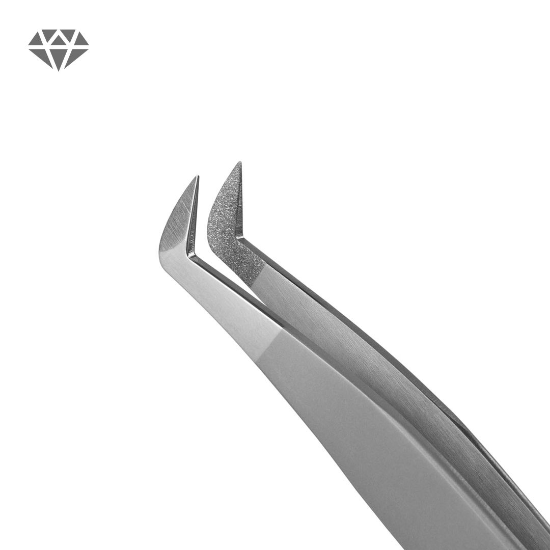 Lovely - Eyelash Extension Tweezers Diamond series, Round Boot