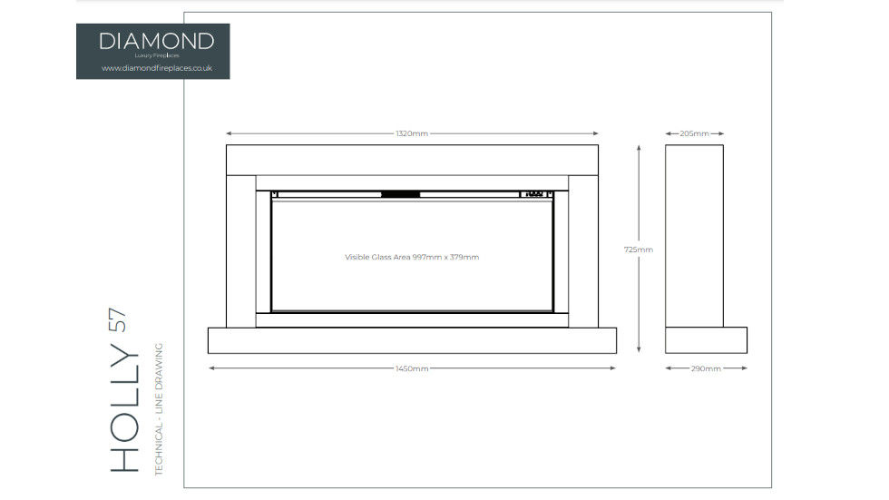 Thumbnail: Diamond Fireplaces HOLLY Electric Fireplace Suite