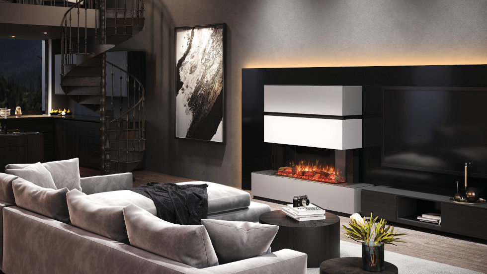 Thumbnail: Onyx Avanti Milazzo 110RW Electric Fireplace Suite
