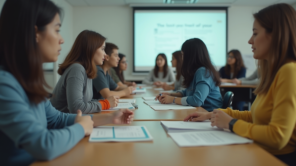 Eye-level view of a classroom filled with engaged students