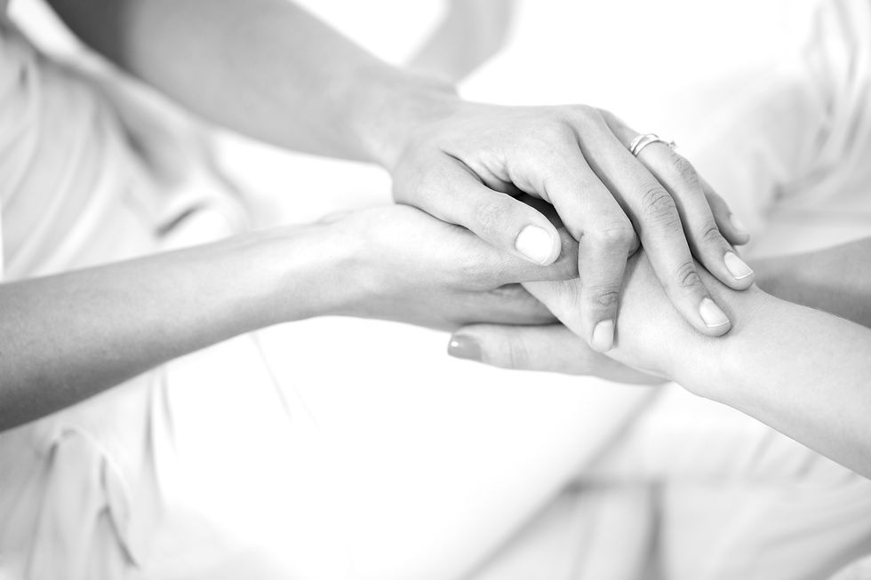 comforting hands, listening ear, grief support, death support