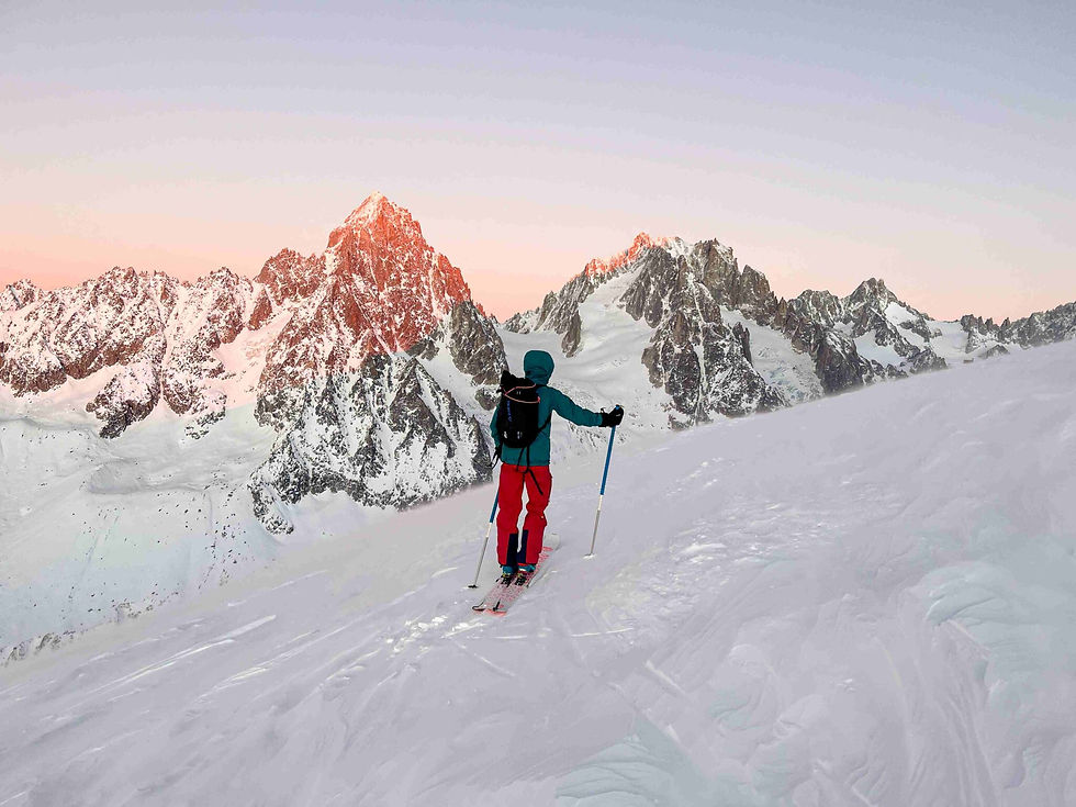 mountain skiing French alps
