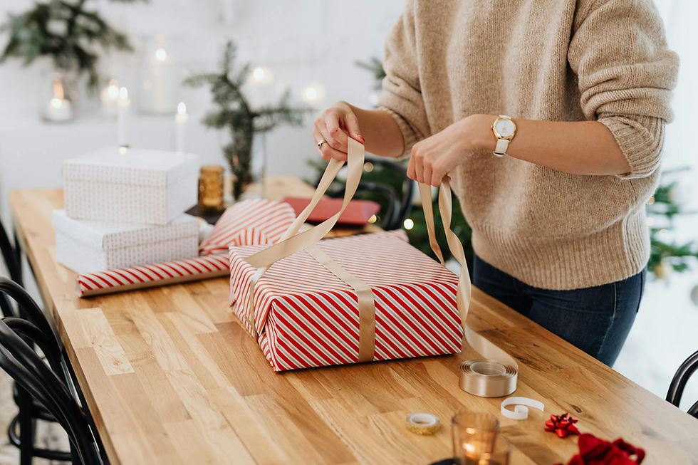 Photo by Karola G: https://www.pexels.com/photo/woman-wrapping-christmas-gifts-5469248/