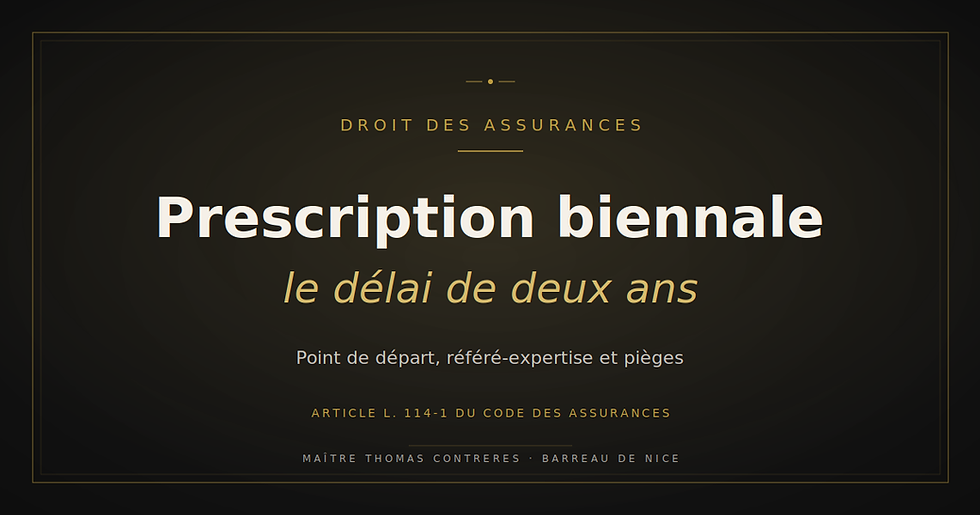 Prescription biennale en droit des assurances : point de départ, référé-expertise et pièges à éviter