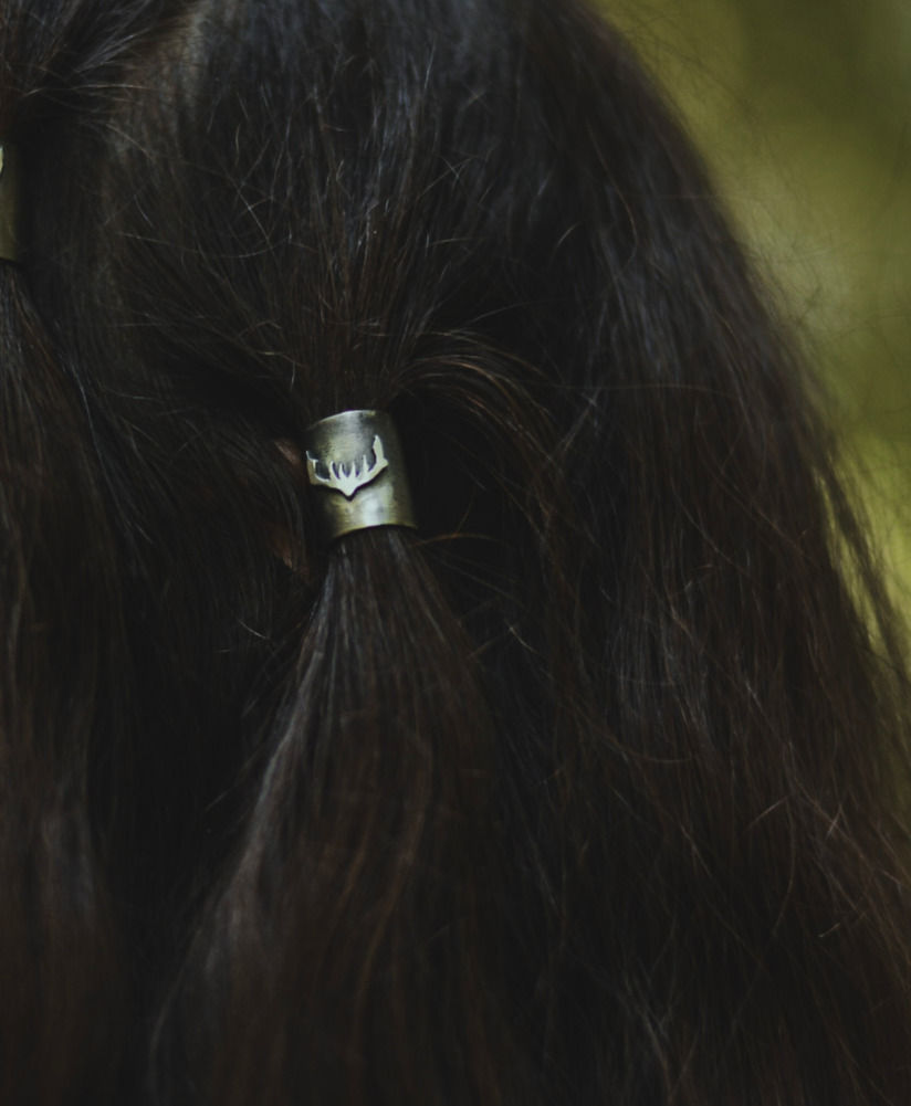 Thumbnail: Bague de barbe et cheveux Les Vestiges grand  format Bois de cerf