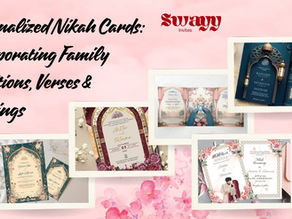 Discover personalized Nikah card ideas blending Quranic verses, family traditions, and modern design. Explore elegant digital invites by Swayy Invites.