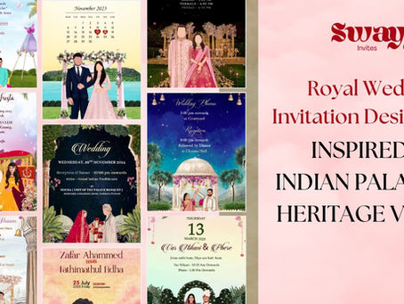 Explore royal wedding invitation design ideas inspired by Indian palaces & heritage venues. Discover premium Indian wedding invites, Hindu wedding e invites & digital invites by Swayy Invites.