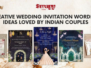 Discover creative wedding invitation wording ideas loved by Indian couples. Explore modern, traditional & personalised text styles for Indian wedding invites, Hindu wedding e invites & digital invites by Swayy Invites.