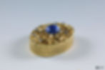 Royal blue pillbox with pearl inlay