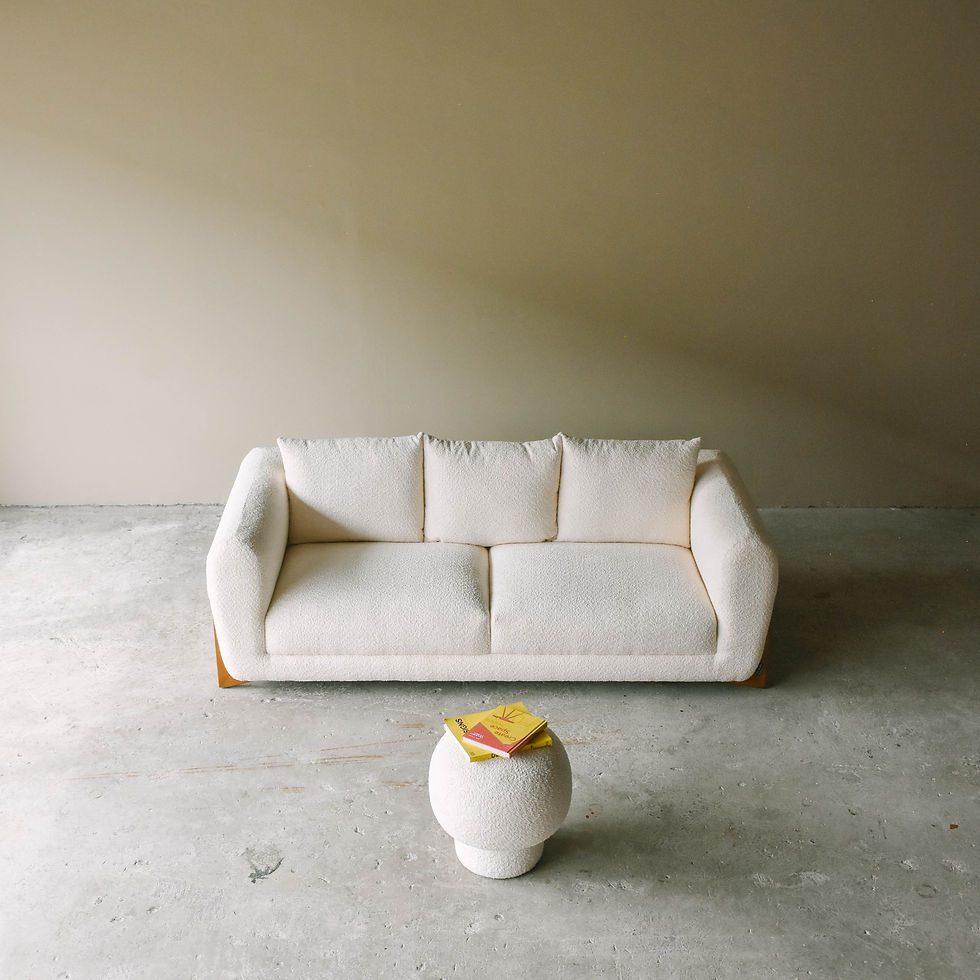 Hình thu nhỏ: SET SOFA THỎI CÁT BẠC & POUF BUBBLE GUM (Boucle Fabric)