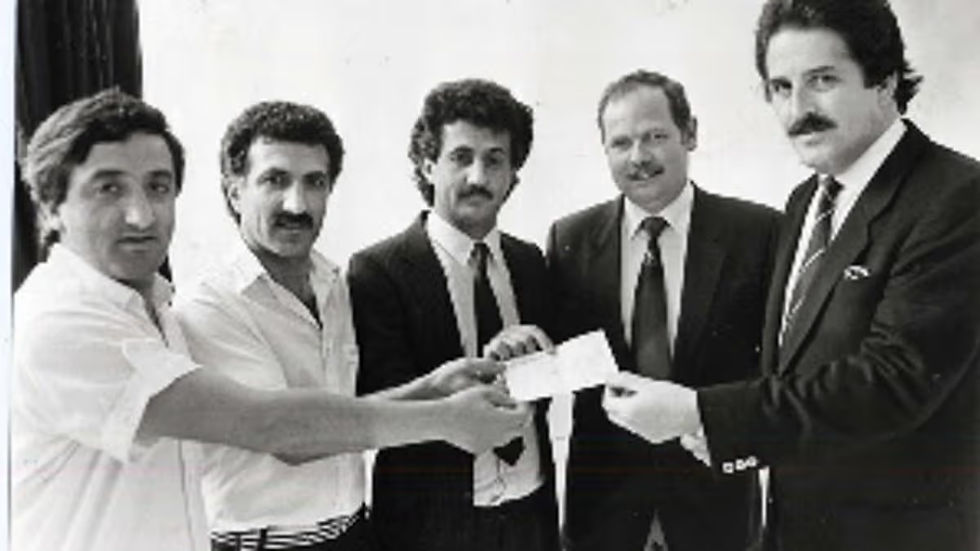 Lazarou Cardiff Sunday Football League sponsorship photograph